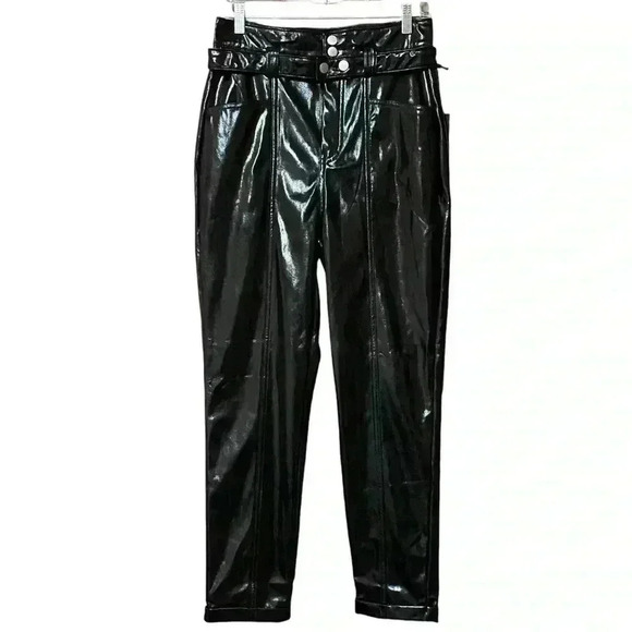 BLANKNYC Other Worldly Overall Women’s 29 Shiny Black Vegan Leather Punk NWT - Picture 6 of 16